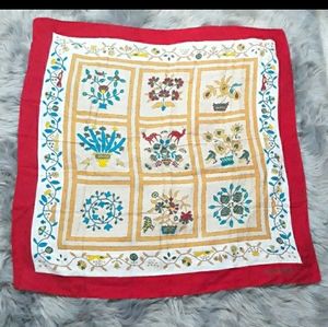 Laura Biagiotti silk scarf block floral animals